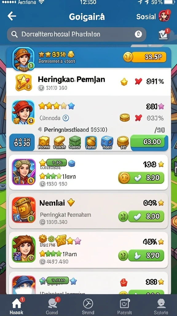 Berbagai mode permainan yang bisa dipilih.