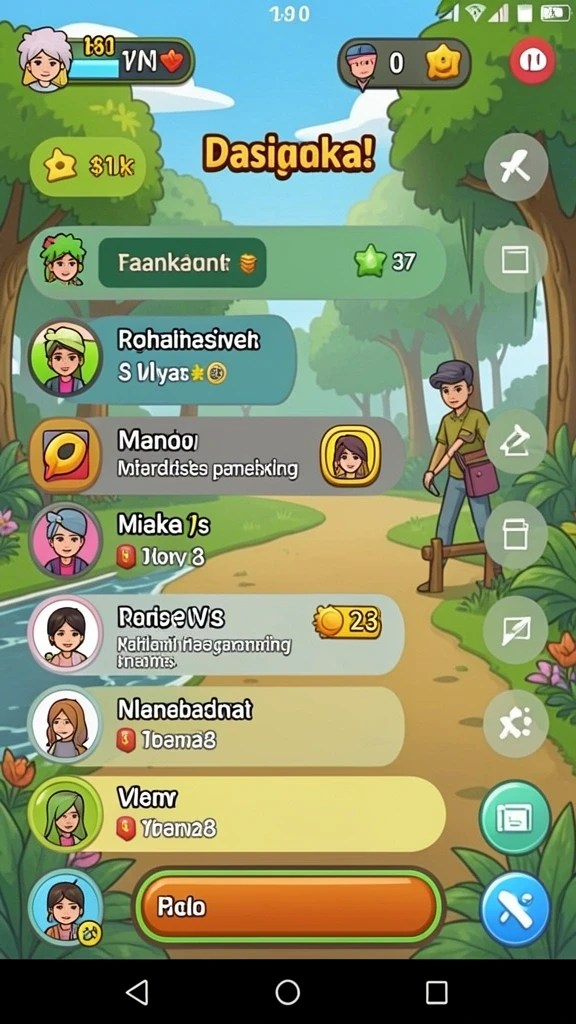Tampilan antarmuka game yang menarik dan user-friendly.