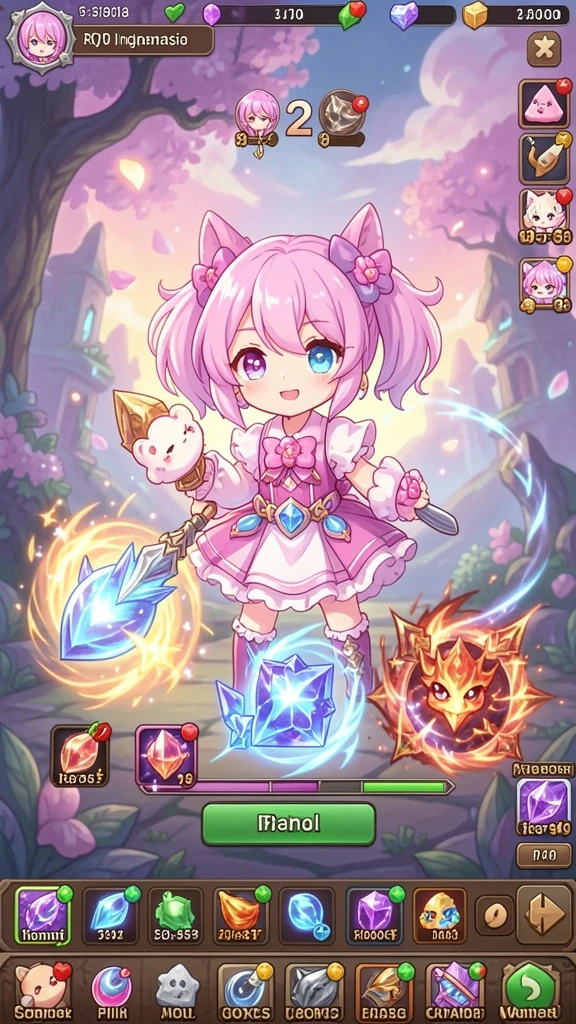 Screenshot menampilkan level pertama yang penuh warna.
