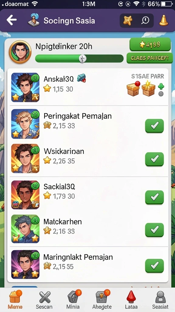 Karakter utama dalam aksi menakjubkan.